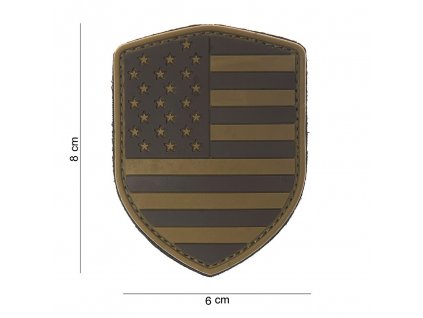 Nášivka PATCH 3D PVC SHIELD USA DESERT