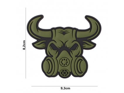 Nášivka PATCH 3D PVC GASMASK BULL GREEN