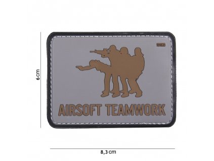 Nášivka PATCH 3D PVC AIRSOFT TEAMWORK GREY