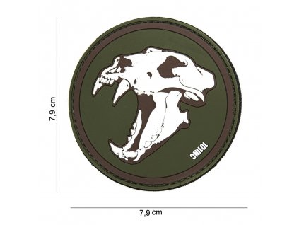 Nášivka PATCH 3D PVC SABERTOOTH TIGER GREEN