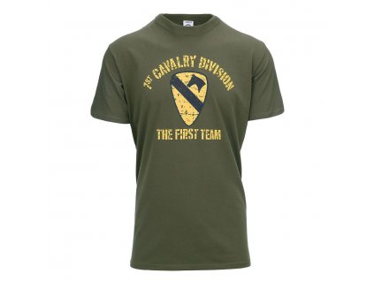 Tričko FOSTEX 1st Cavalry Division, olive (Konfekčná veľkosť XXL)
