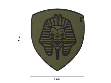 Nášivka PATCH 3D PVC Pharaoh skull green