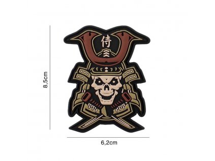 Nášivka PATCH 3D PVC Samurai skull multi