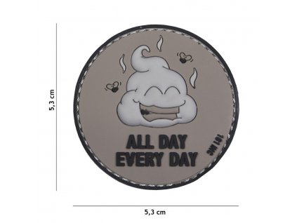 Nášivka PATCH 3D PVC All Day Every Day grey