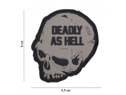 Nášivka PATCH 3D PVC Deadly as hell grey