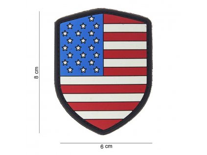 Nášivka PATCH 3D PVC shield USA
