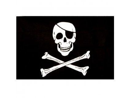 vlajka fosco piraat jolly rogers velka 1x15m