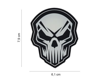 Nášivka PATCH 3D PVC Angry skull glow in the dark