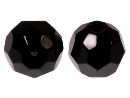 ZECK - skleněné korálky – Faceted Glass Beads Black (Velikost 6 mm)