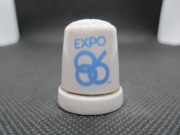 Sběratelský náprstek - Kanada - Britská Kolumbie, Vancouver, Světová výstava EXPO 1986, s ochrannou značkou