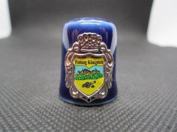 Sběratelský náprstek - 3D Německo - Festung Königstein, pevnost, kobalt