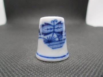 Sběratelský náprstek - Dubí Czechoslovakia - Zwiebelmuster 1, originál, cibulák