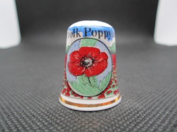 Sběratelský náprstek - Anglie - Norfolk, Poppyland, s vlčími máky