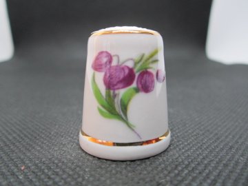 Sběratelský náprstek - Český porcelán Dubí - fialový květ
