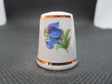 Sběratelský náprstek - Český porcelán Dubí - modré zvonky