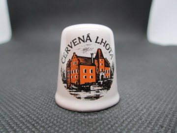 Sběratelský náprstek - Červená Lhota - Státní zámek, glazovaná keramika