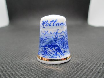 Sběratelský náprstek - Holandsko - modré symboly