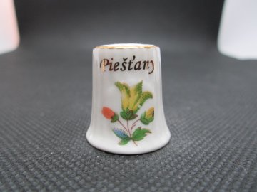 Sběratelský náprstek - Slovensko - Piešťany, s květem