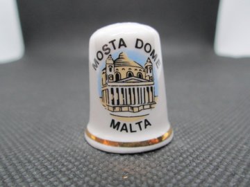 Sběratelský náprstek - Malta - Mosta Dome, s květem