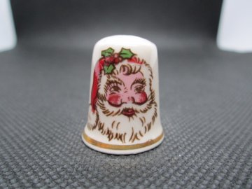 Sběratelský náprstek - Mason´s Ironstone England - vánoční, Santa a cesmína
