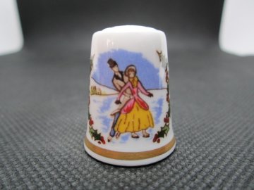 Sběratelský náprstek - Royal Worcester England - Vánoce 1982