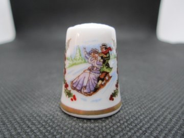 Sběratelský náprstek - Royal Worcester England - Vánoce 1983