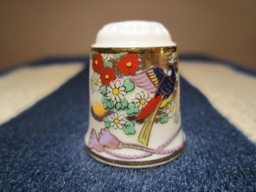 Sběratelský náprstek - TCC Kohzan Japan - Pták a bambus