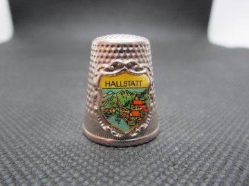 Sběratelský náprstek - 3D Rakousko - Hallstatt, bílý kov