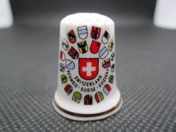 Sběratelský náprstek - Švýcarsko - znak a znaky kantonů