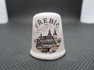 Sběratelský náprstek - Třebíč - Kostel sv. Martina, glazovaná keramika