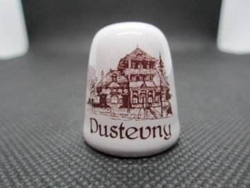 Sběratelský náprstek - Pustevny, glazovaná keramika