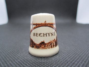 Sběratelský náprstek - Bechyně - most, žlutý