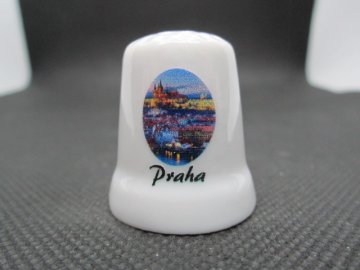 Sběratelský náprstek - Praha - modré panorama