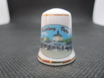 Sběratelský náprstek - Karlovy Vary - kolonády, oboustranný