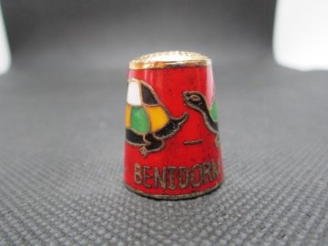 Sběratelský náprstek - Cloisonné - Španělsko, Benidorm, se želvami