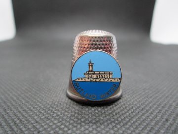 Sběratelský náprstek - 3D Anglie - Rutland Water, jezero, vodní park, bílý kov