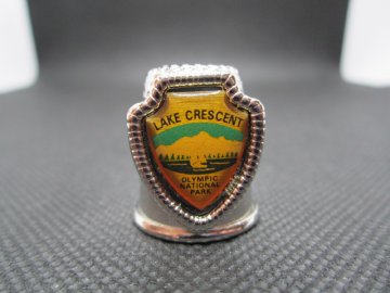 Sběratelský náprstek - 3D USA Washington - Lake Crescent, Olympic National Park, bílý kov