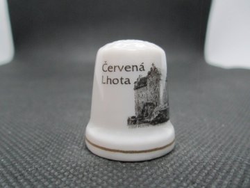 Sběratelský náprstek - Červená Lhota - Státní zámek, pohled zezadu