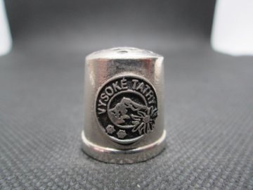 Sběratelský náprstek - 3D Slovensko - Vysoké Tatry s horskou květenou, cínový, masivní