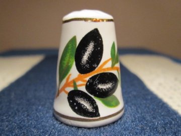 Sběratelský náprstek - Řecko - Corfu - s olivami, značený