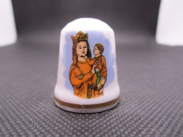 Sběratelský náprstek - Španělsko - Toledo, socha Virgen Blanca (Bílá panna), v katedrále