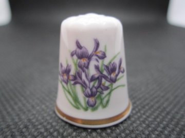Sběratelský náprstek - TCC Spode England - Iris, Flower of the Year 1991