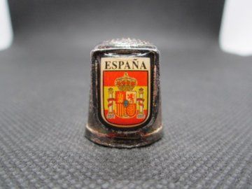 Sběratelský náprstek - 3D Španělsko - znak, tmavý kov