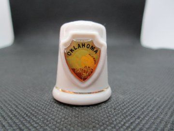 Sběratelský náprstek - 3D USA Oklahoma - s Indiánem