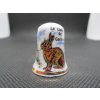 Sběratelský náprstek - Králík divoký (francouzsky Le Lapin de Garenne), vyrobeno ve Francii