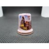 Sběratelský náprstek - Karlovy Vary, zn. Porceleine Fine Chodov, na růžovém porcelánu