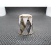Sběratelský náprstek - Mexiko - Mother of Pearl, perleť, bílý, s kosočtverci