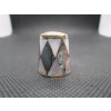 Sběratelský náprstek - Mexiko - Mother of Pearl, perleť, bílý, s kosočtverci