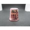 Sběratelský náprstek - Karlovy Vary - kolonáda, růžový, hranatý, zn. Porcelaine Fine  Chodov