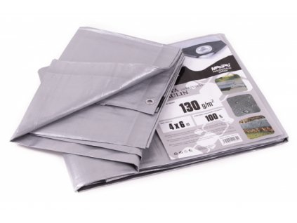 Plachta zakrývací 4x6m 130 g / m2 - šedá MasiPro 102274